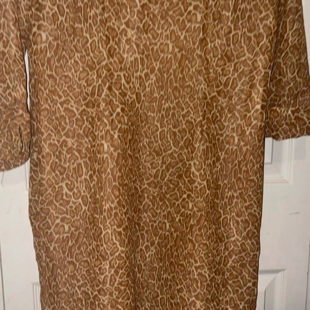 Vintage Animal Print Cardigan Size Small Oversized Boho Duster Jacket - Picture 5 of 11